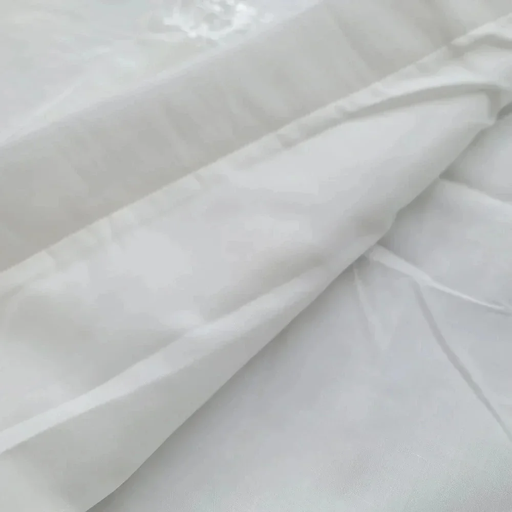 One Panel Exclusive Fabrics Embroidered Faux Silk Curtain Ivory 50